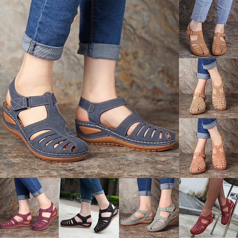 Leren dames sandalen