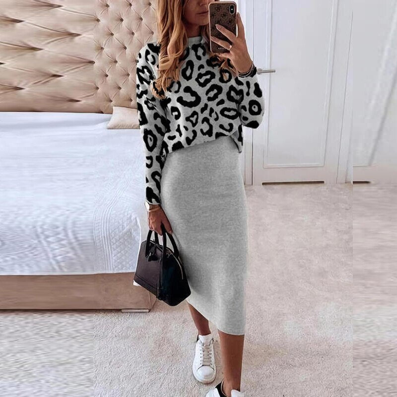 2-delige set voor dames I trui en bodycon rok — afbeelding 2