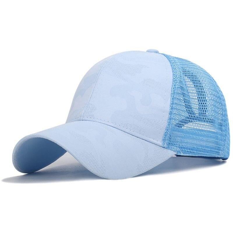 Dames baseballcap met een paardenstaartopening en klittenbandsluiting
