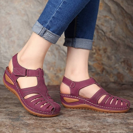 Leren dames sandalen