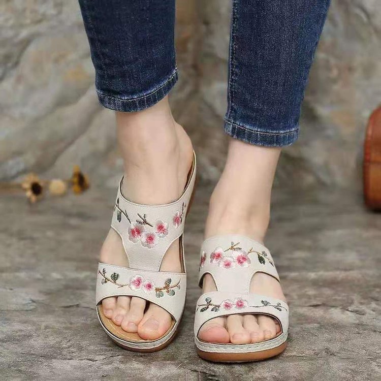 Dames bloemensandalen