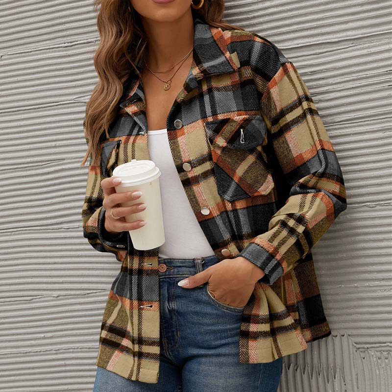 Checkered tussenjas voor de herst – Janou jas