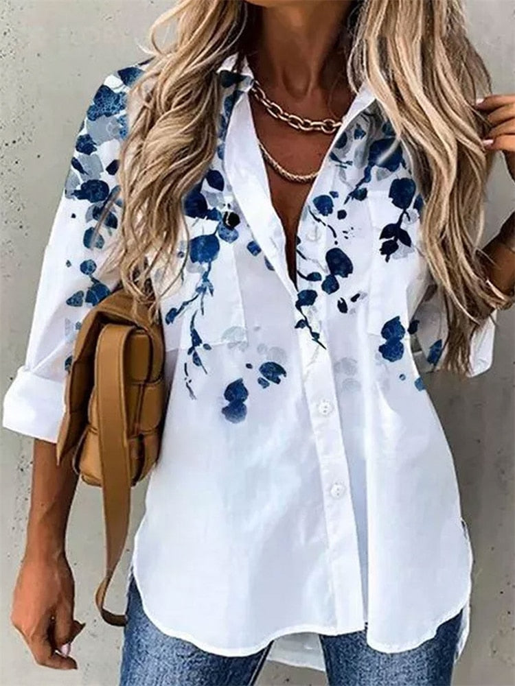 Blouse met vlinderprint