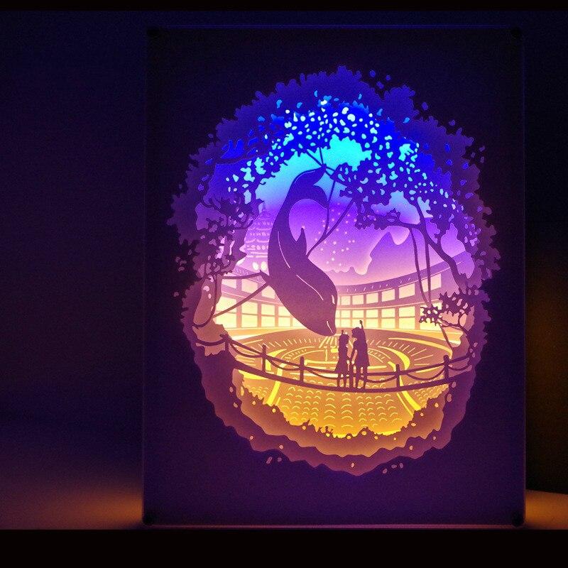Exclusieve 3D nachtlamp 3D carving — afbeelding 12