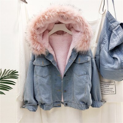 Denim winterjas voor dames