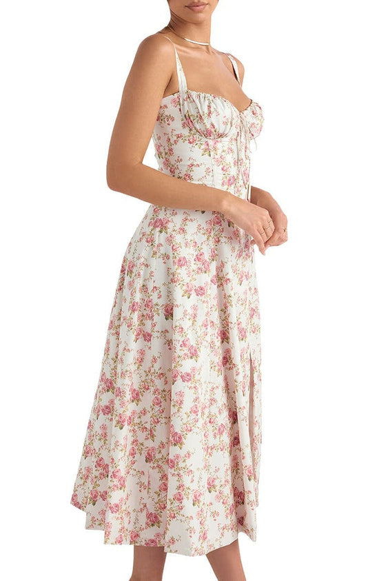 Gebloemde maxi-jurk met taillevorming — afbeelding 3