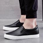 PU-leren heren slip-on sneakers