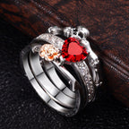 Ring met schedel- en liefdesmotief