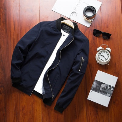 Lichte & trendy heren bomberjack met rits