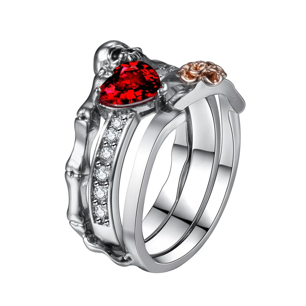 Ring met schedel- en liefdesmotief