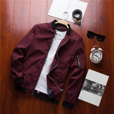 Lichte & trendy heren bomberjack met rits