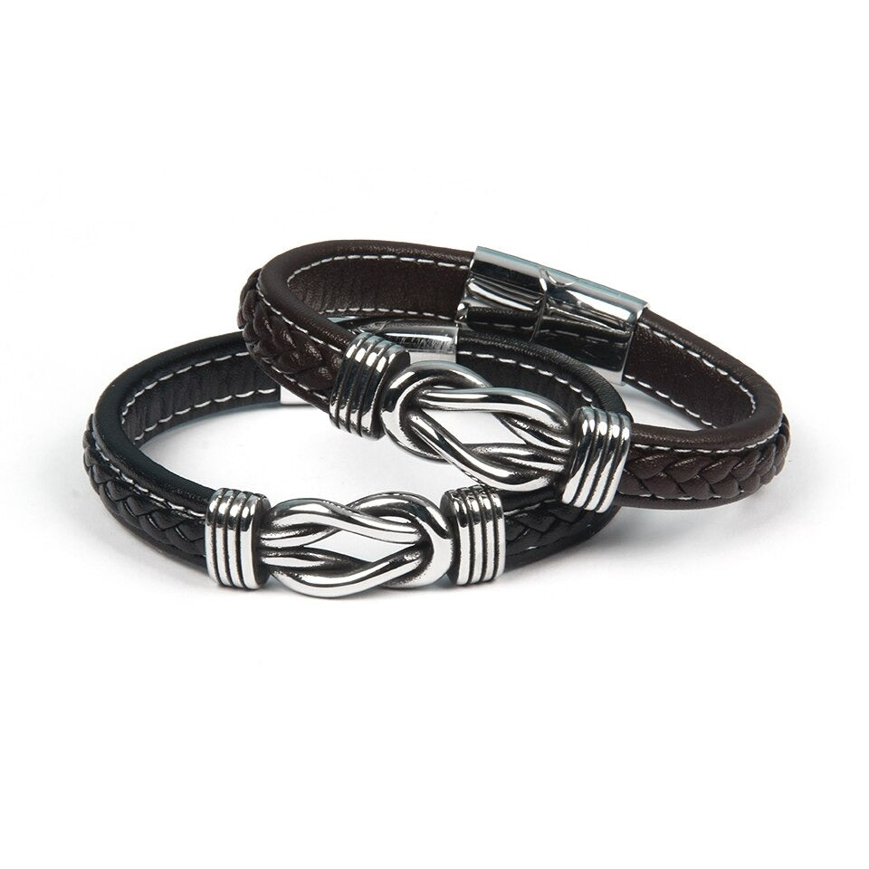 Lederen knoop armband – Infinity armband
