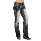 Dames bootcut jeans met vlag details