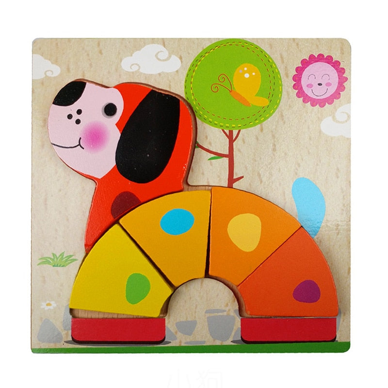 Montessori-leerpuzzel van hout – kleurenplezier