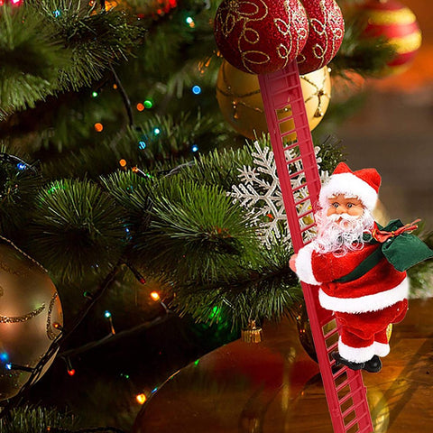 De muzikale kerstman op de ladder