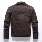 Heren bikerjack met staande kraag
