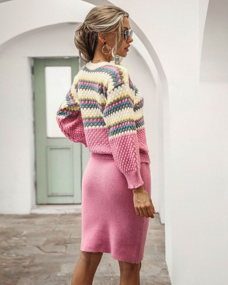 2-delige set voor dames I trui en rok – Noor