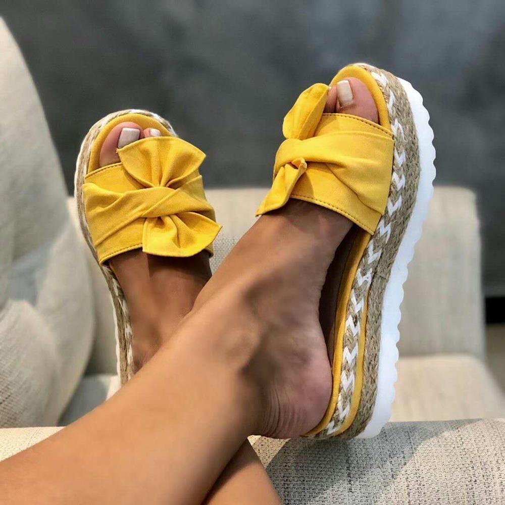 Plateausandalen met knoopdetail