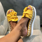 Plateausandalen met knoopdetail