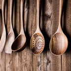 Natuurlijke houten keukenset