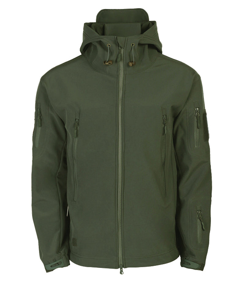 Heren tactische winddichte softshell jas met capuchon