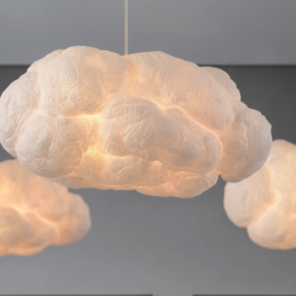 Hanglamp in wolkenvorm pvc-katoen