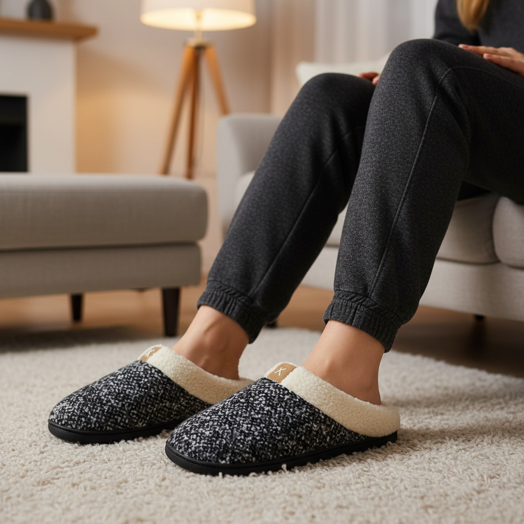 Huispantoffel met geheugen foam