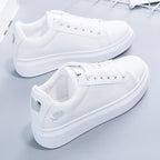 Dames sneakers van kunstleer met metallic accenten