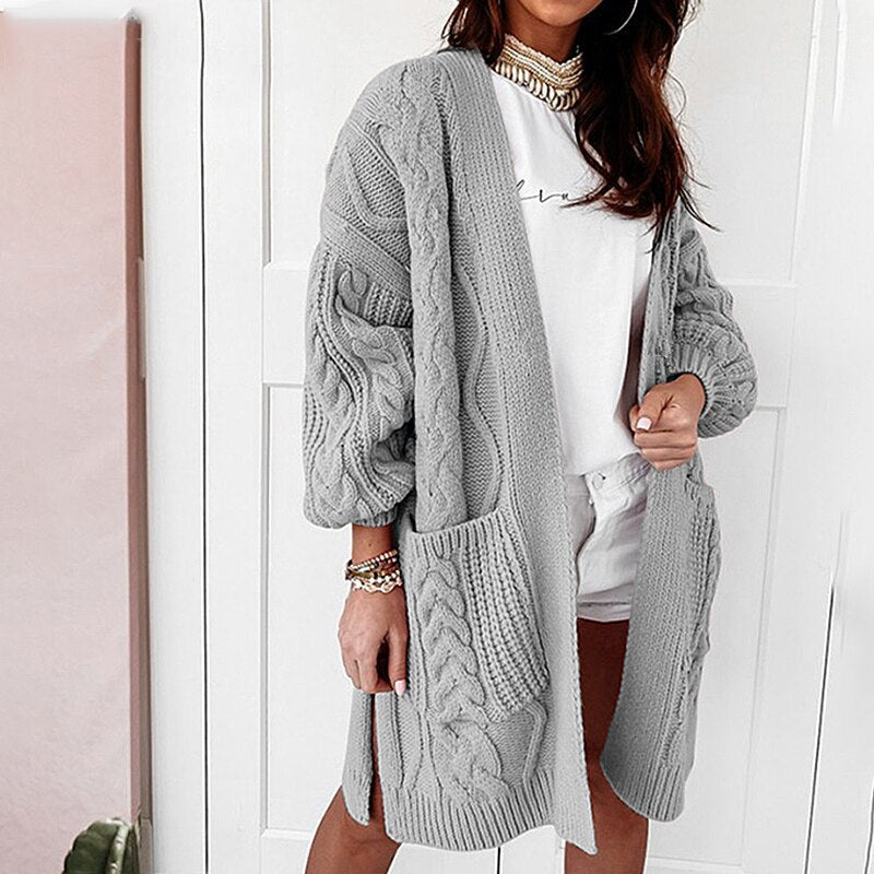 Gebreide jas in oversized model