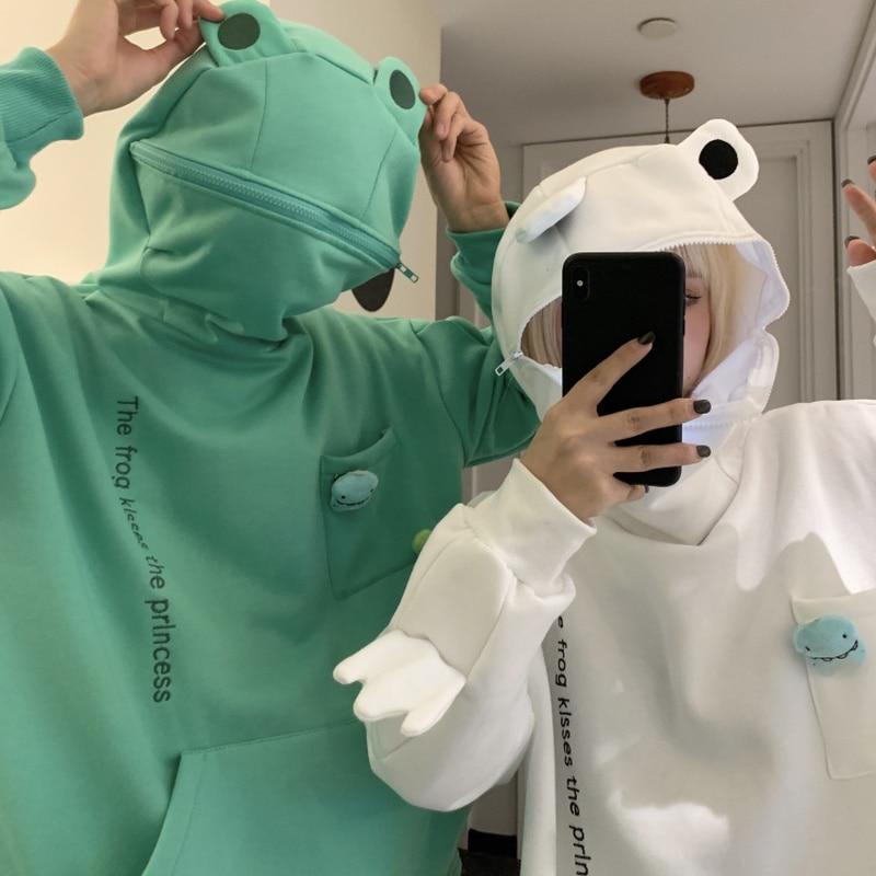 Uniseks hoodie met kikkerontwerp