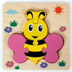 Montessori-leerpuzzel van hout – kleurenplezier