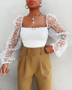 Tiffany top met mesh