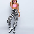 Geblokte broek met ketting Milou