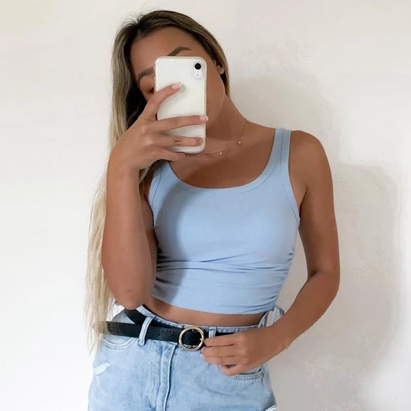 Mimi mouwloze croptop