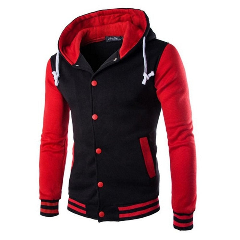 Heren baseball hoodie in varsity stijl