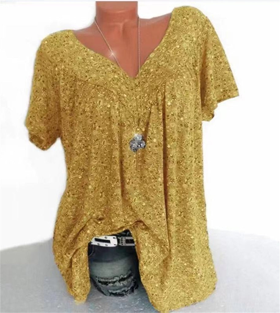 Dames boho zomerblouse met bloemenprint