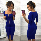 Herfst bodycon jurk met rits
