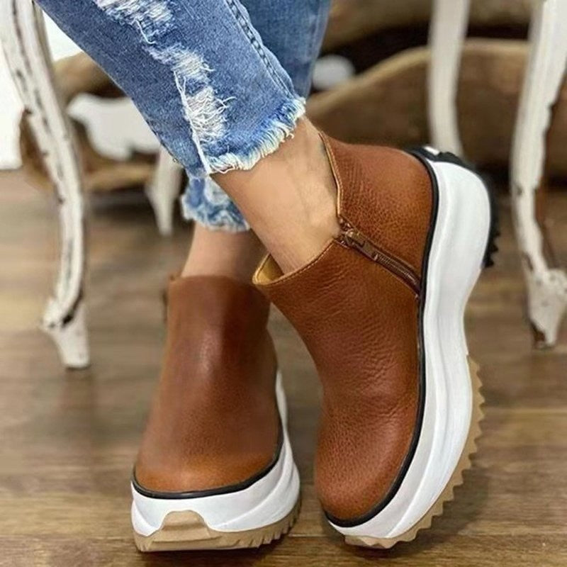 EviesSneaks I lederen sneakers met zool voor dames