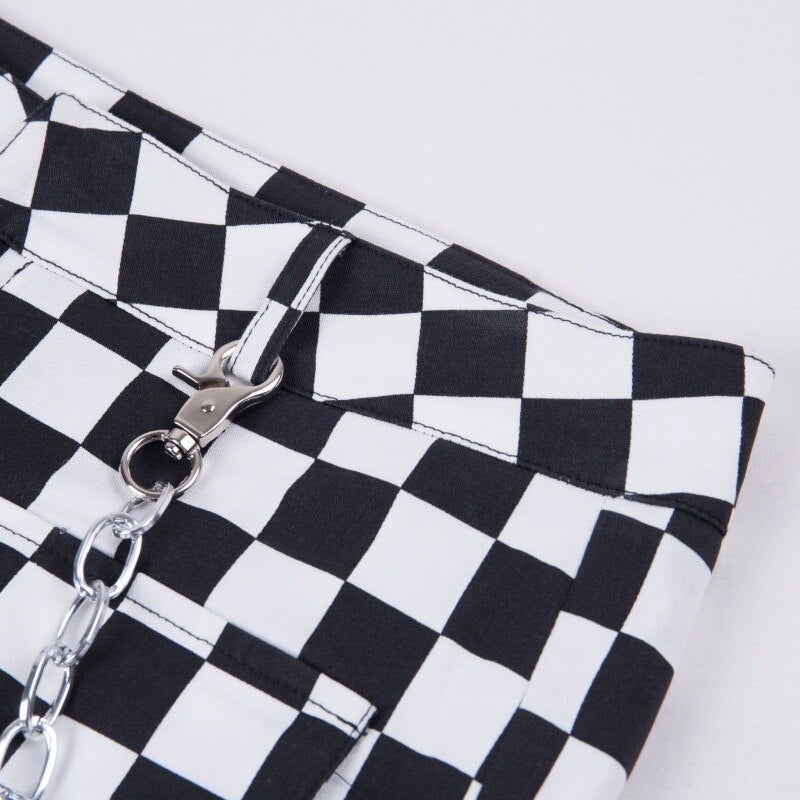 Geblokte broek met ketting Milou