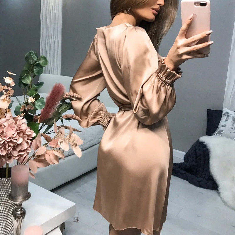 Sandra satijnen jurk