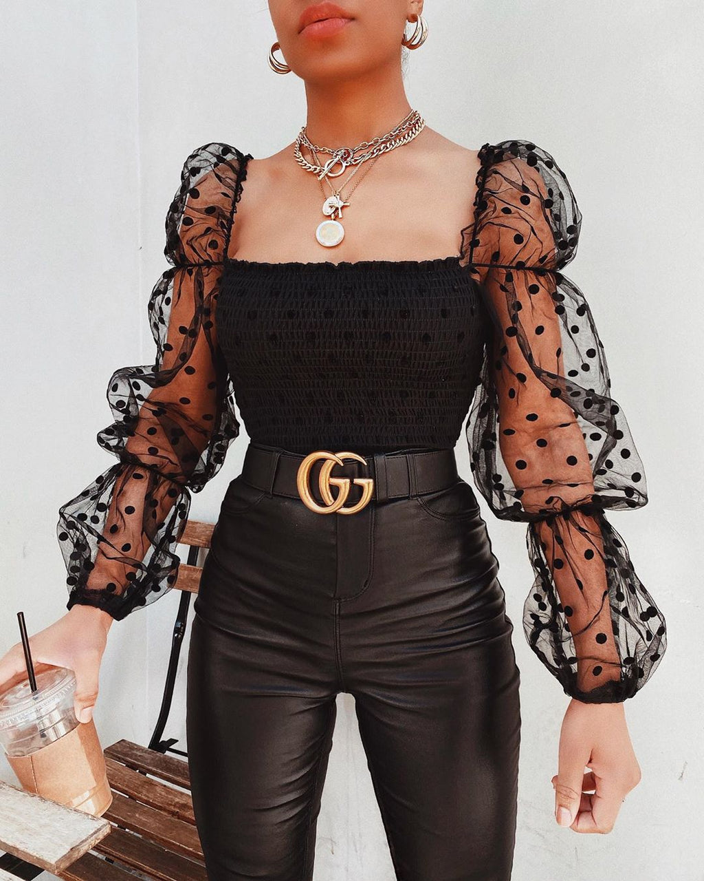 Tiffany top met mesh
