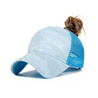 Dames baseballcap met een paardenstaartopening en klittenbandsluiting