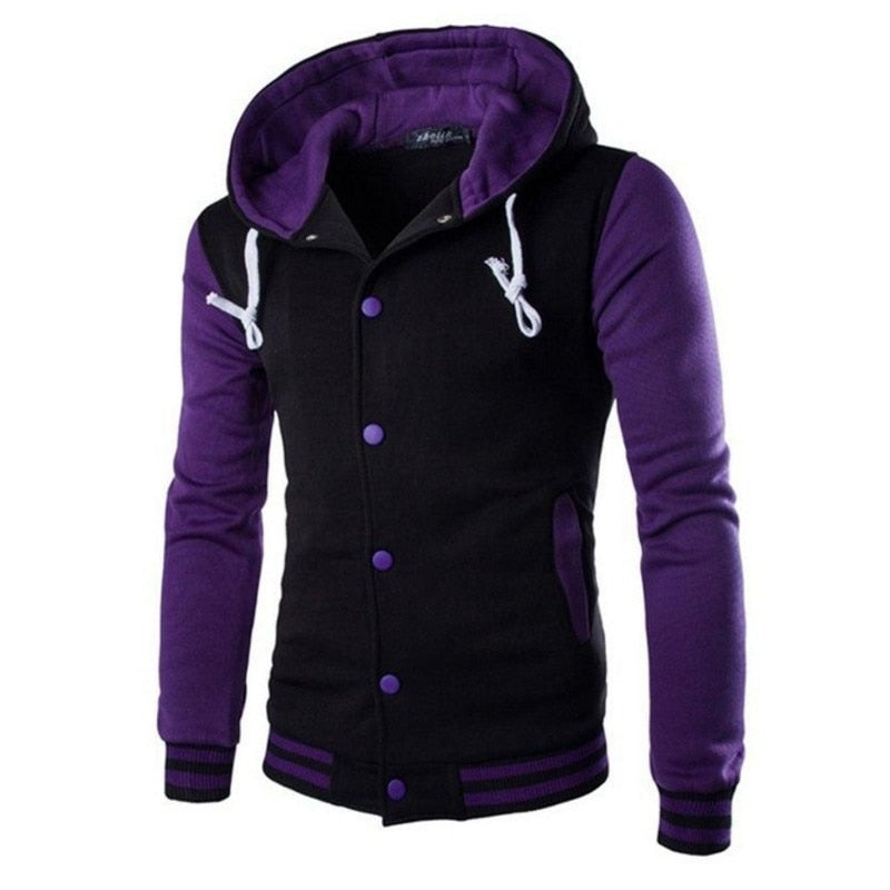Heren baseball hoodie in varsity stijl — afbeelding 24