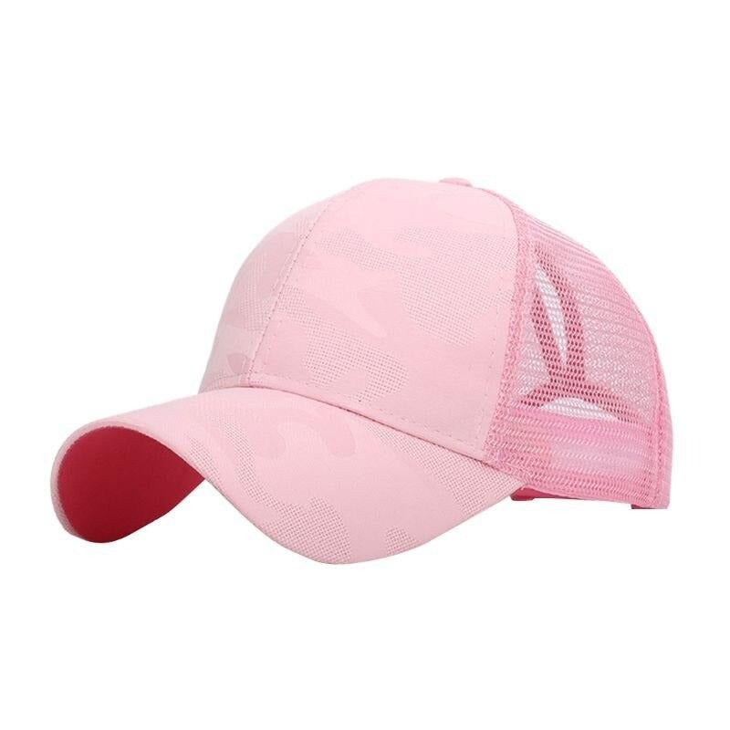 Dames baseballcap met een paardenstaartopening en klittenbandsluiting