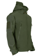 Heren tactische winddichte softshell jas met capuchon