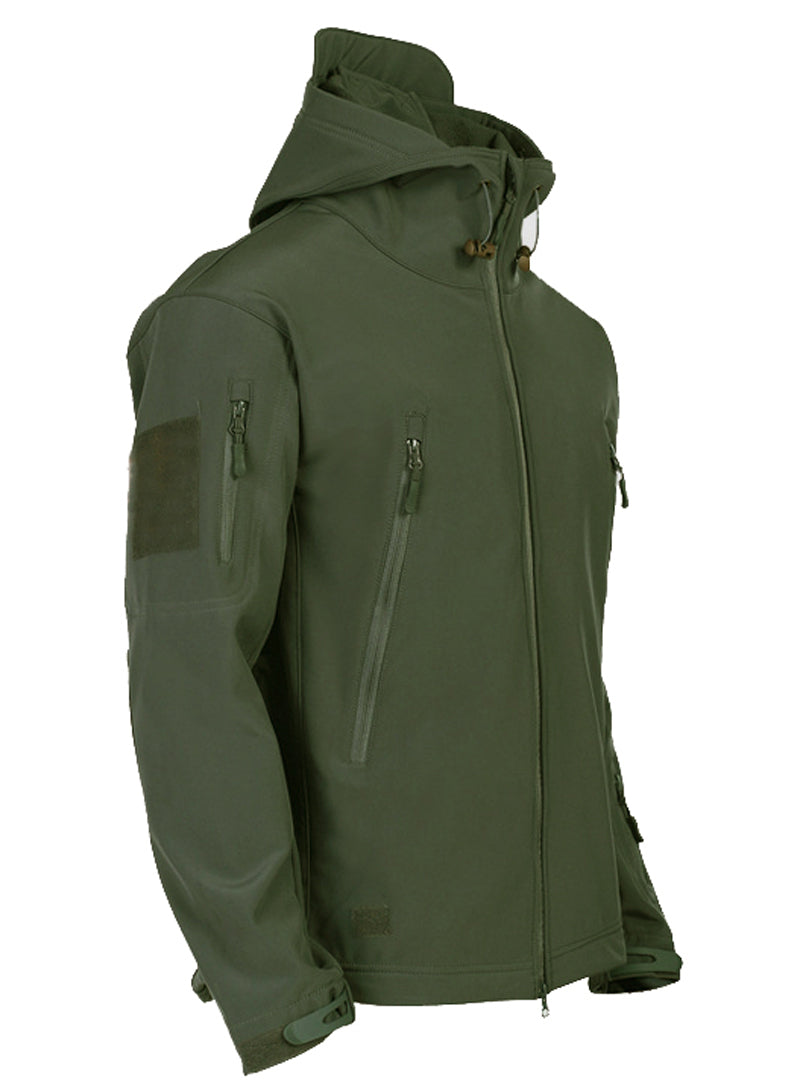 Heren tactische winddichte softshell jas met capuchon
