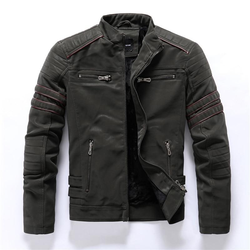 Heren bikerjack met staande kraag