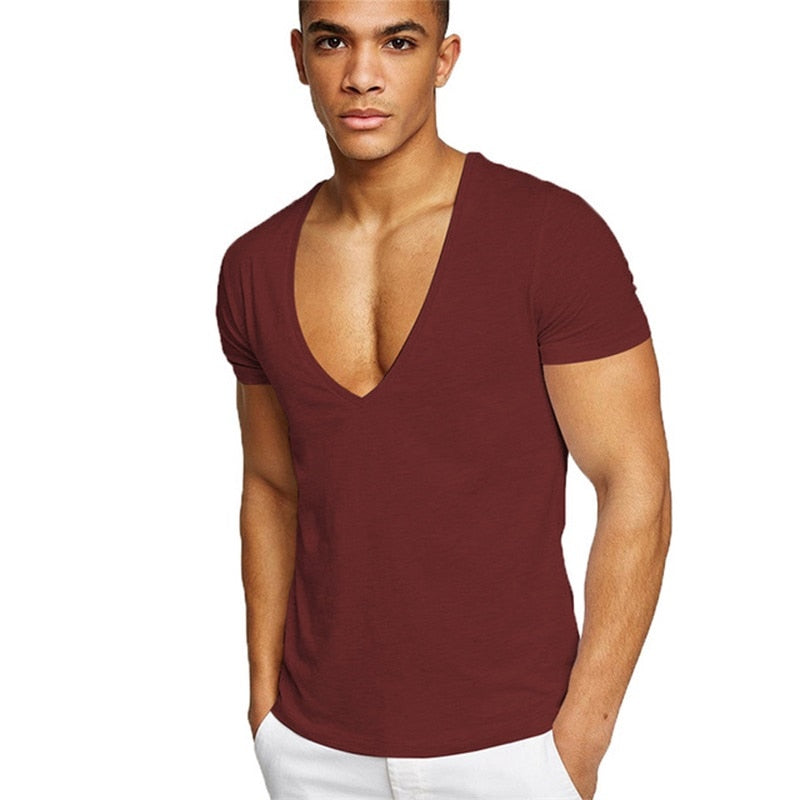 Lässig en figuuraccentuerend heren V-hals T-shirt