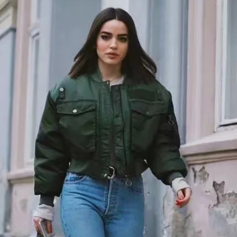 Korte bomber jacket voor dames