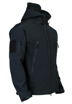 Heren tactische winddichte softshell jas met capuchon